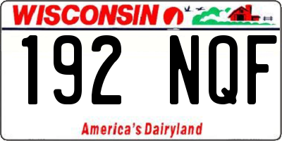 WI license plate 192NQF