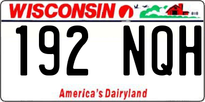 WI license plate 192NQH
