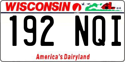 WI license plate 192NQI
