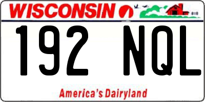 WI license plate 192NQL