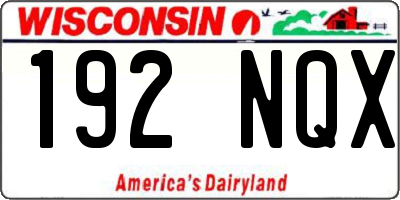 WI license plate 192NQX