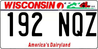 WI license plate 192NQZ