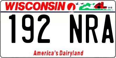WI license plate 192NRA
