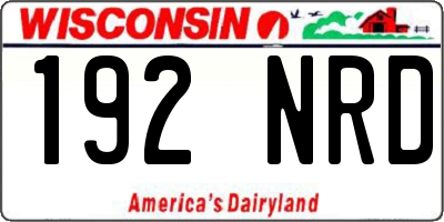 WI license plate 192NRD