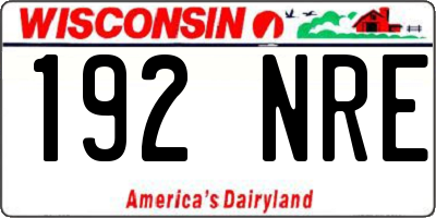 WI license plate 192NRE