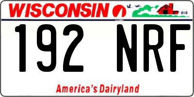 WI license plate 192NRF
