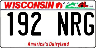 WI license plate 192NRG