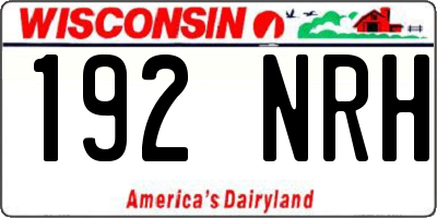 WI license plate 192NRH