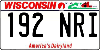 WI license plate 192NRI
