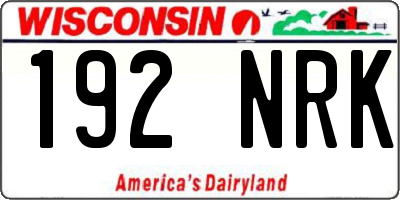 WI license plate 192NRK