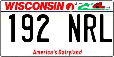 WI license plate 192NRL