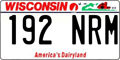 WI license plate 192NRM