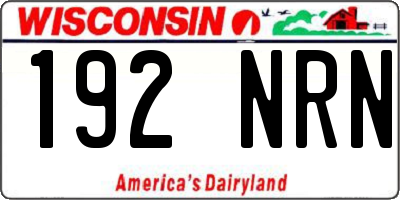 WI license plate 192NRN