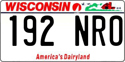 WI license plate 192NRO