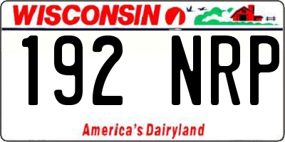 WI license plate 192NRP