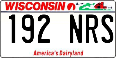 WI license plate 192NRS