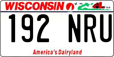 WI license plate 192NRU