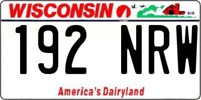 WI license plate 192NRW