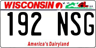 WI license plate 192NSG