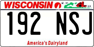 WI license plate 192NSJ