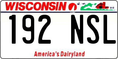 WI license plate 192NSL
