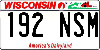 WI license plate 192NSM