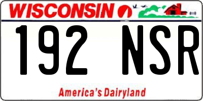 WI license plate 192NSR