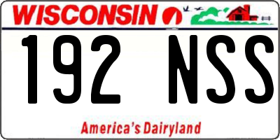 WI license plate 192NSS