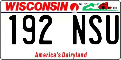 WI license plate 192NSU