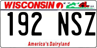 WI license plate 192NSZ