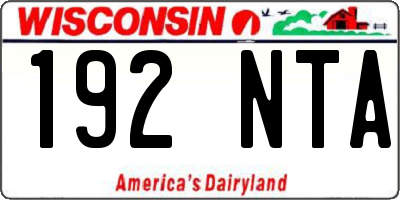 WI license plate 192NTA