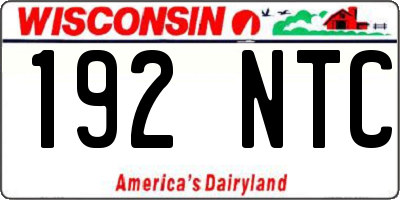 WI license plate 192NTC