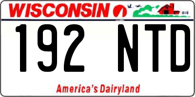 WI license plate 192NTD