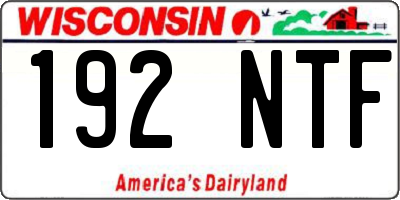 WI license plate 192NTF