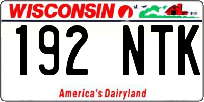 WI license plate 192NTK