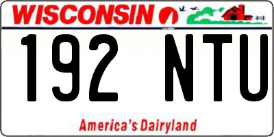 WI license plate 192NTU