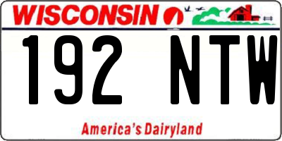 WI license plate 192NTW