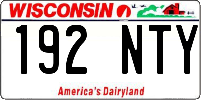 WI license plate 192NTY