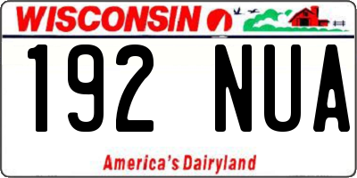 WI license plate 192NUA