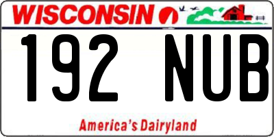 WI license plate 192NUB