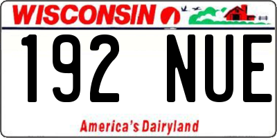 WI license plate 192NUE