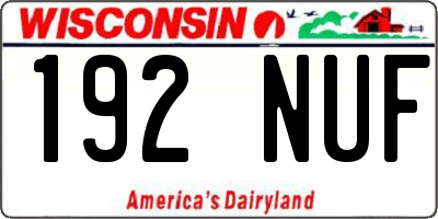 WI license plate 192NUF