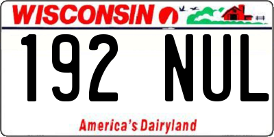WI license plate 192NUL