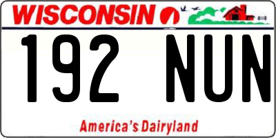 WI license plate 192NUN