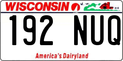 WI license plate 192NUQ