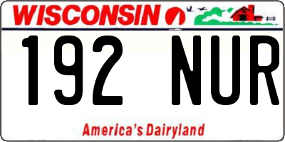WI license plate 192NUR