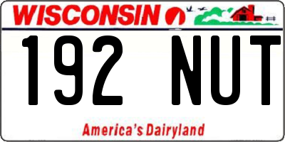 WI license plate 192NUT