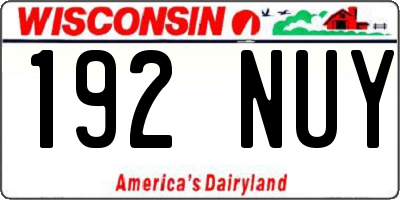 WI license plate 192NUY