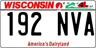 WI license plate 192NVA