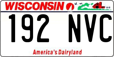 WI license plate 192NVC